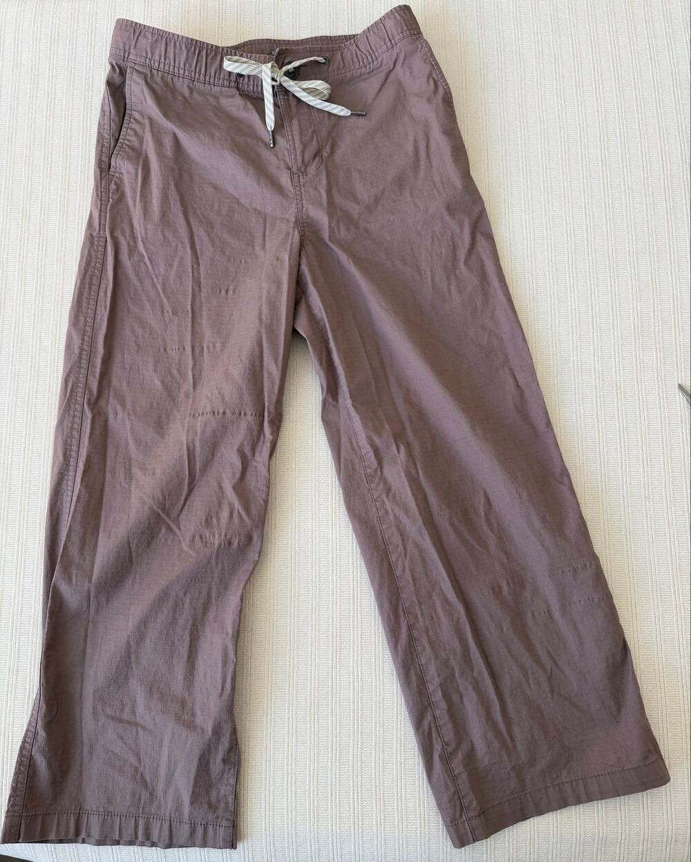Vuori Women Ripstop Wide Leg Pant Dark Oregano Brown Drawstring Size Small